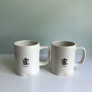 Rae Dunn ICON Typewriter Lettered Coffee Mugs